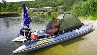 Туристический катамаран с палаткой | Tourist catamaran with tent BOATHOUSE