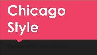 Chicago Style Formatting