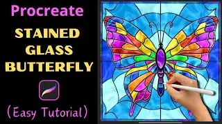 Easy Procreate Stained Glass Butterfly Tutorial (Beginner-Friendly!)