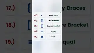 50 Coding symbol Names | Computer symbol | symbol and their names | #symbol #shorts #symbolnames