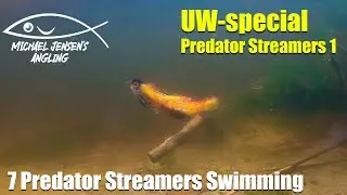 7 predator streamer flies - swimming underwater