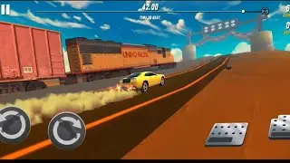 Kya main is train 🚂 ko Hara sakta hoon 🤔? stunt car game #games