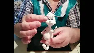 Cotton Toy Rabbit from the fairy tale, Alice in Wonderland, 2 hours. Rabbit craft.
