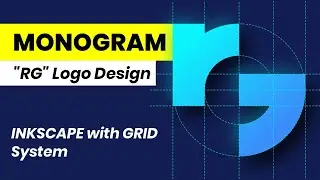 Monogram RG Letter Logo Design with Grid System - Vector SVG Tutorial