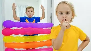 Chris and friends play with balloons