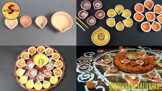 How to decorate diwali at home/Clay lamp diya easy way/easy step by step by S artworks