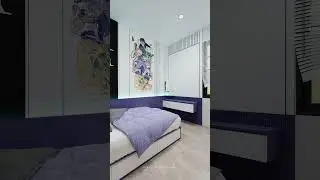 dekorasi kamar anak yang sempit dan suka warna ungu juga anime #desainkamar #bedroomdesign #shorts