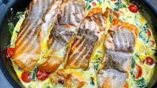 Филе лосося на сковороде с самым вкусным соусом. Быстро и вкусно. Ospennata