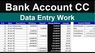 Bank Data Entry in Excel | Excel Work in Bank | Advanced Excel #data_entry_in_excel
