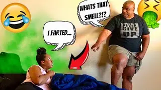 Spraying FART SPRAY under OUR COVERS prank on FIANCE! *HILARIOUS REACTION*