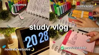 STUDY VLOG Produtivo | uma noite de estudos | fazendo resumos (narrado)