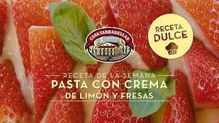 Pasta con crema de limón y fresas