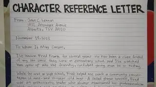 How To Write A Character Reference Letter Step by Step Guide | Writing Practices