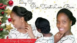 PIN TWIST LOW BUN || 🎄 HairMas Day 10 🎄