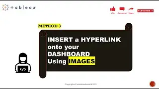 Method 3: Insert a Hyperlink onto your tableau dashboard using Image