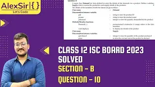 CLASS 12 ISC COMPUTER BOARD 2023 Question 9