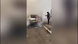Автомобиль горит в Волжском