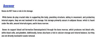 Bones do NOT have a role in fat storage movement