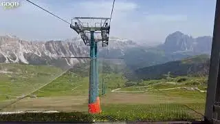 Riding Chairlift with Most Impressive View of the Dolomites, Seceda Mountain Italy