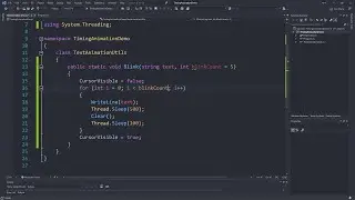 Intro to C#: Extra - Console Animation via Thread.Sleep