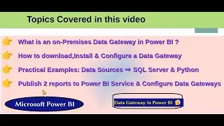Power BI  👉  On-Premises Data Gateways 🤔 Install & Configure ➡️ Refresh the Data ( MSSQL , Python )