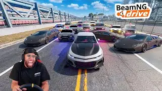 20 COPS VS. 1 RACER IN BEAMNG.DRIVE lmaooo