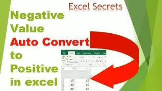 How to convert negative value to positive in excel