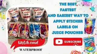 How to assemble a Juice Pouch label the easiest way and fast Tips and Tricks #party  #partyfavors