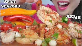 ASMR LOBSTER TAIL + ABALONE SALAD *SPICY SEAFOOD SAUCE RECIPE (EATING SOUNDS) NO TALKING | SAS-ASMR