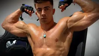 young bodybuilder showing his pumped muscle | flexing | muscle worship