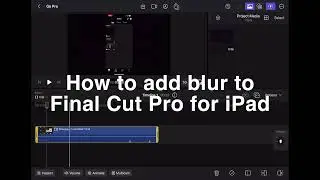 How To Add Blur To Final Cut Pro For IPad