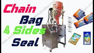 4 sides sealing chain bags packaging machine | auger screw powder filler | vffs#for small business#