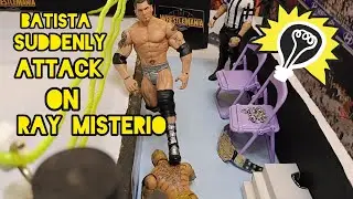 Batista Shocking Attack On Ray misterio Action Figure Match !