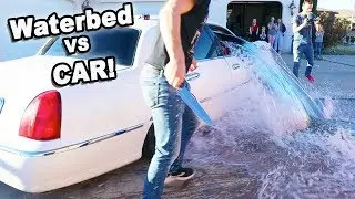 I Filled A Waterbed Mattress Inside My Lincoln! Car Vs WaterBed!