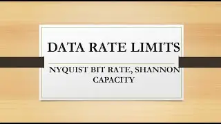 DATA RATE LIMITS | Nyquist Bit Rate, Shannon Capacity