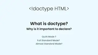 Doctype tag - Mastering HTML Doctype: A Comprehensive Guide for Beginners | HTML5
