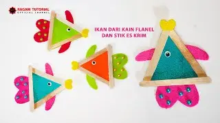 Kreasi Kain Flanel dan Stik Es Krim - Membuat Ikan dari Kain Flanel dan Stik Es Krim Paling Mudah