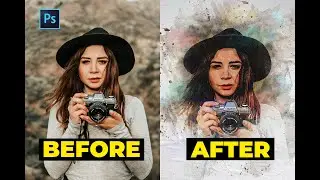 TUTORIAL EDIT FOTO MIXED REALISTIC WATERCOLOR PHOTO EFFECT ADOBE PHOTOSHOP EDIT | EDIT EFEK LUKISAN