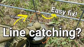 Weed eat string trim around fence without catching trimmer line!