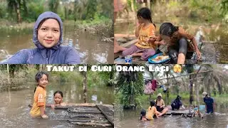Jenguk Sawit yang Terendam Banjir, Sudah Agak Surut Takut Di Curi Orang 🌴Lagi#vlogirt#kehidupandesa