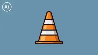 Flat Design Traffic Cone (Illustrator Tutorial)
