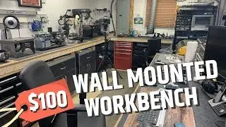 Workshop Makeover with DIY Wall Mount Workbench!