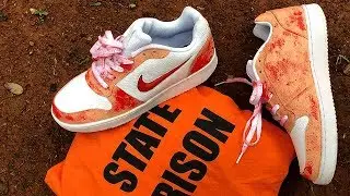 Customização Tenis Nike Branco Ebernon Low - Halloween 2019