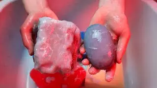 ASMR Black Mushy Soap and Sponge 🖤🖤 Sponge Squeezing