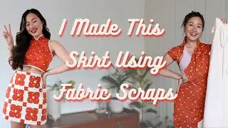 I Made The Cutest Patchwork Mini Skirt Using Only Fabric Scraps ♥️ THRIFT FLIP