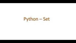 Python Interview questions - What is set