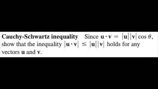 Proving the Cauchy-Schwartz Inequality with Dot Product