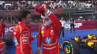 Charles Leclerc ignoring Carlos Sainz after the race #mexicangp