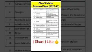 CBSE Class 10 Maths Syllabus 2022-23 | Removed Topic | 
