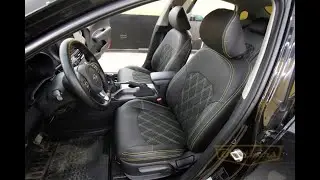 Чехлы на сидения Kia Optima 4 с ромбами и алькантарой